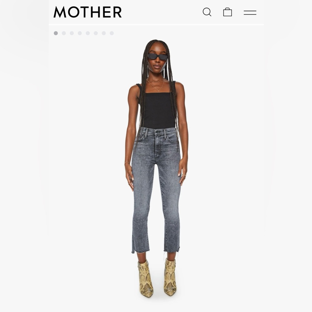 MOTHER Denim The Insider Crop Step Fray Train Stops 25 STRETCHY